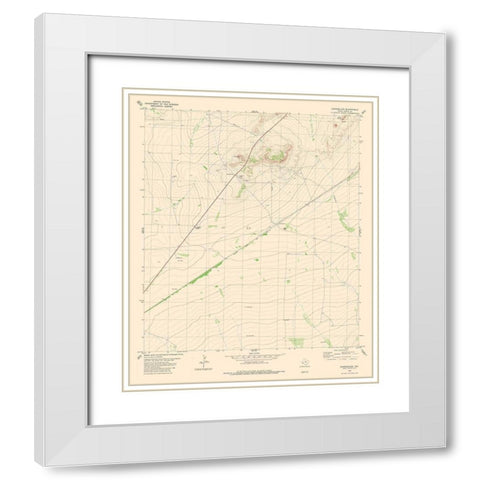 Chancellor Texas Quad - USGS 1980 White Modern Wood Framed Art Print with Double Matting by USGS