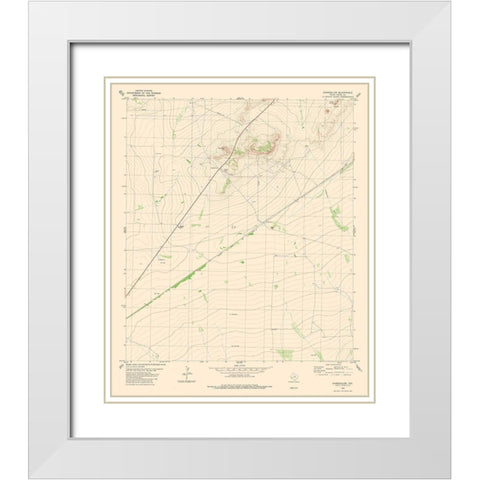 Chancellor Texas Quad - USGS 1980 White Modern Wood Framed Art Print with Double Matting by USGS