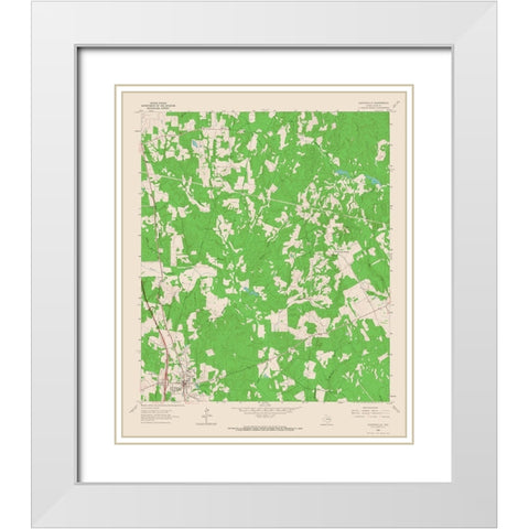 Centerville Texas Quad - USGS 1964 White Modern Wood Framed Art Print with Double Matting by USGS