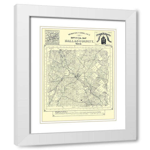 Dallas Texas Landowner - Murphy 1886 White Modern Wood Framed Art Print with Double Matting by Murphy