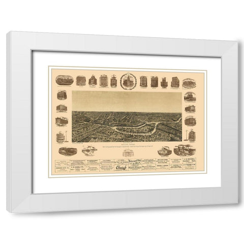 Dallas Texas - Giraud 1892 White Modern Wood Framed Art Print with Double Matting by Giraud