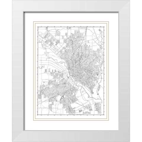 Dallas Texas - 1936 White Modern Wood Framed Art Print with Double Matting by Unknown