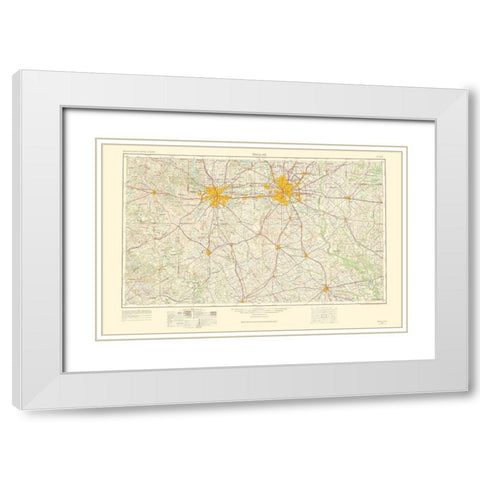 Dallas Texas Quad - USGS 1963 White Modern Wood Framed Art Print with Double Matting by USGS