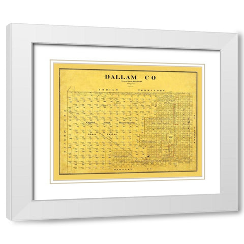 Dallam County Texas - Beaumont 1889 White Modern Wood Framed Art Print with Double Matting by Beaumont