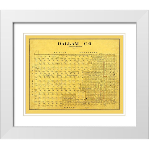 Dallam County Texas - Beaumont 1889 White Modern Wood Framed Art Print with Double Matting by Beaumont