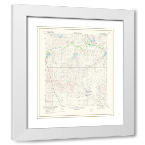 Dads Creek Texas Quad - USGS 1969 White Modern Wood Framed Art Print with Double Matting by USGS