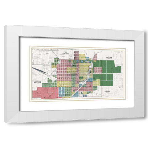 Denison Texas Landowner - Jackson 1908 White Modern Wood Framed Art Print with Double Matting by Jackson