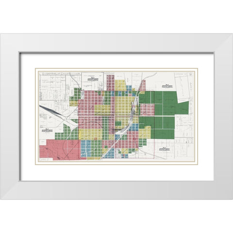 Denison Texas Landowner - Jackson 1908 White Modern Wood Framed Art Print with Double Matting by Jackson