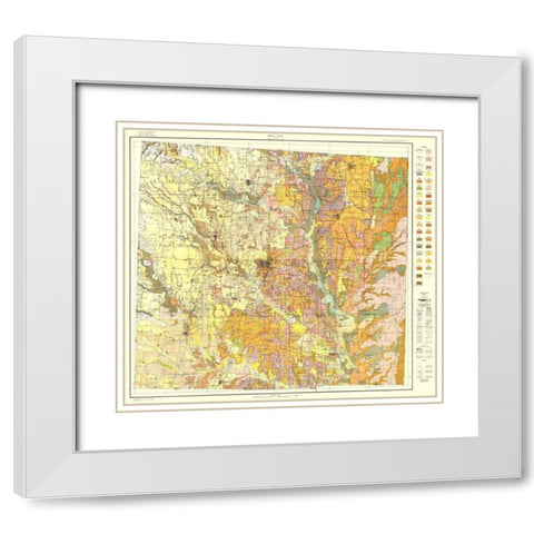 Denton Texas Soil - USDA 1918 White Modern Wood Framed Art Print with Double Matting by USDA