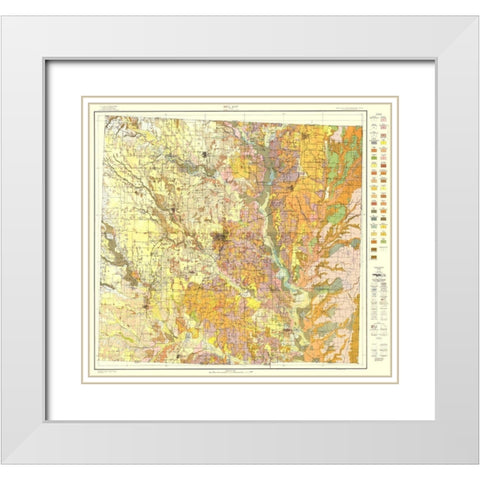 Denton Texas Soil - USDA 1918 White Modern Wood Framed Art Print with Double Matting by USDA