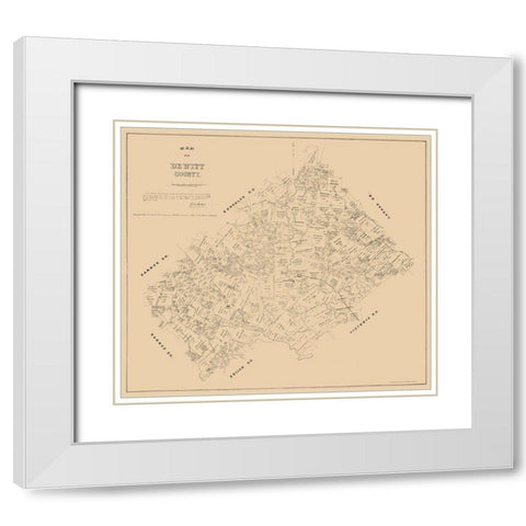 DeWitt County Texas - Walsh 1881  White Modern Wood Framed Art Print with Double Matting by Walsh