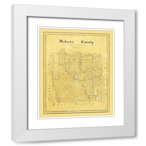 Dickens County Texas - Arlitt 1891 White Modern Wood Framed Art Print with Double Matting by Arlitt