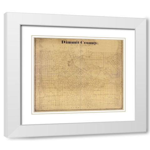 Dimmit County Texas - Beaumont 1894  White Modern Wood Framed Art Print with Double Matting by Beaumont