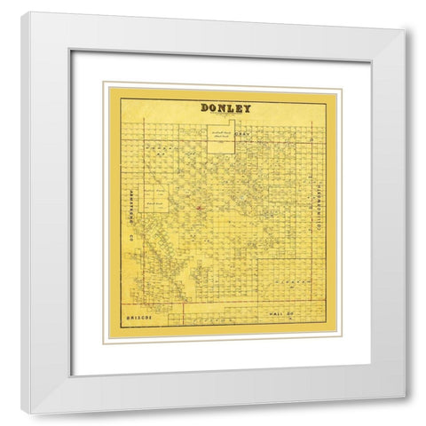 Donley County Texas - 1880 White Modern Wood Framed Art Print with Double Matting by Unknown