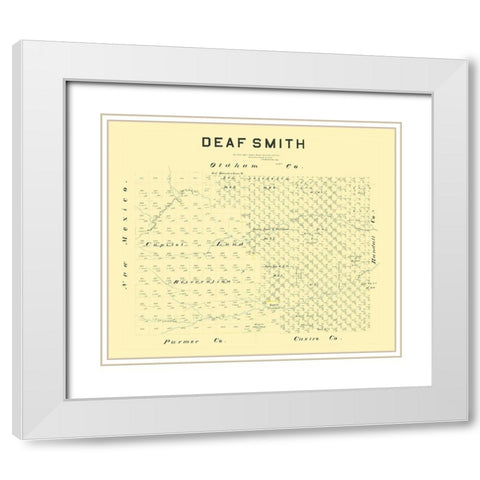 Deaf Smith County Texas - Hamilton 1887 White Modern Wood Framed Art Print with Double Matting by Hamilton