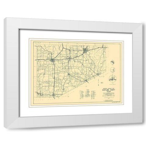 Eastland Texas Highway - Highway Dept 1936 White Modern Wood Framed Art Print with Double Matting by Highway Dept