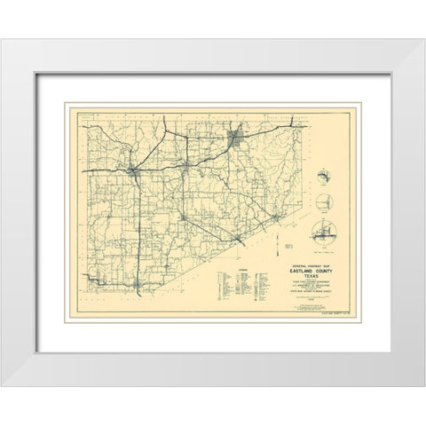 Eastland Texas Highway - Highway Dept 1936 White Modern Wood Framed Art Print with Double Matting by Highway Dept