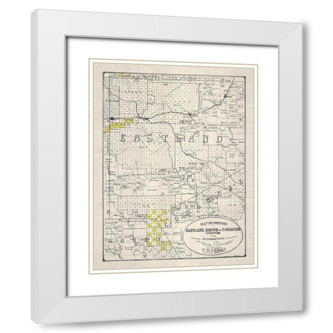 Eastland, Brown, Comanche County Texas -1890 White Modern Wood Framed Art Print with Double Matting by Unknown
