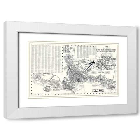 El Paso Texas Street Guide - Newman 1952 White Modern Wood Framed Art Print with Double Matting by Newman