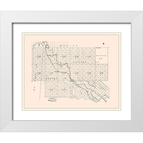 El Paso County Texas - Abrams 1893  White Modern Wood Framed Art Print with Double Matting by Abrams