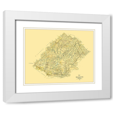 Fayette County Texas - Martin 1865 White Modern Wood Framed Art Print with Double Matting by Martin
