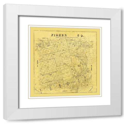 Fisher County Texas - Wise 1879 White Modern Wood Framed Art Print with Double Matting by Wise