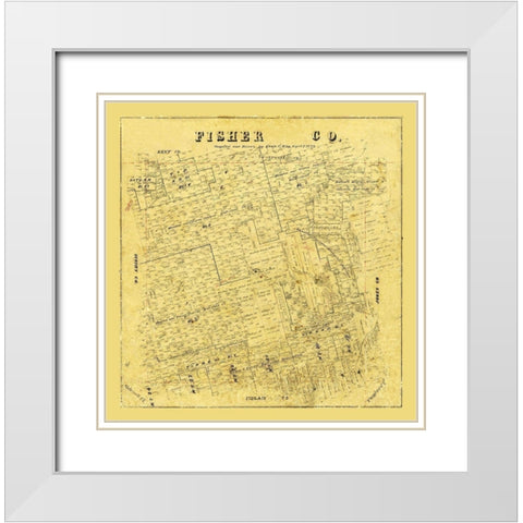 Fisher County Texas - Wise 1879 White Modern Wood Framed Art Print with Double Matting by Wise