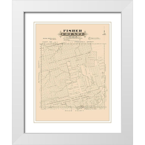 Fisher County Texas - Gast 1870  White Modern Wood Framed Art Print with Double Matting by Gast