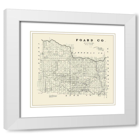 Foard County Texas - McGaughey 1891 White Modern Wood Framed Art Print with Double Matting by McGaughey