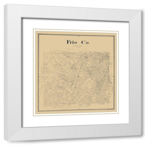 Frio County Texas - Beaumont 1893  White Modern Wood Framed Art Print with Double Matting by Beaumont