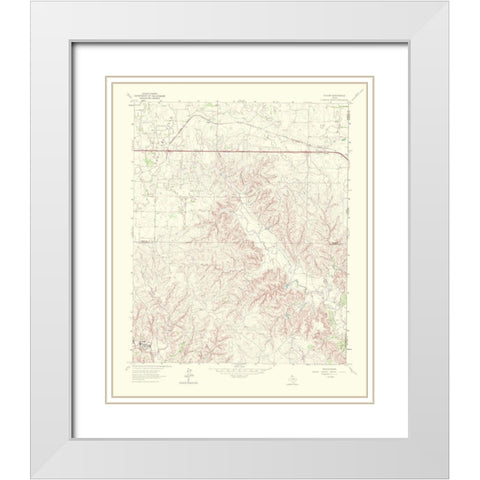 Fuller Texas Quad - USGS 1967 White Modern Wood Framed Art Print with Double Matting by USGS