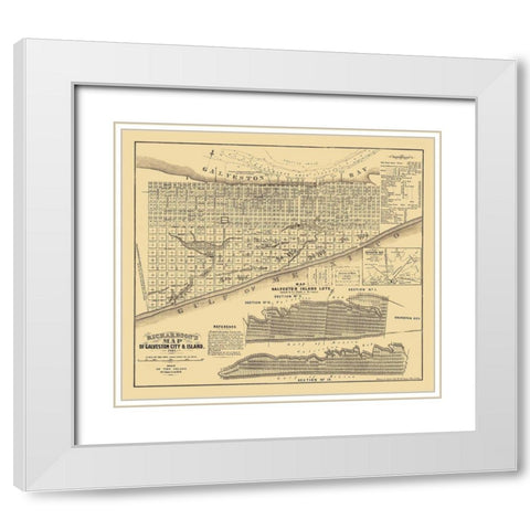 Galveston Texas - Trimble 1867 White Modern Wood Framed Art Print with Double Matting by Trimble