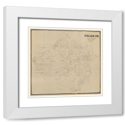 Goliad County Texas -1896 White Modern Wood Framed Art Print with Double Matting by Unknown