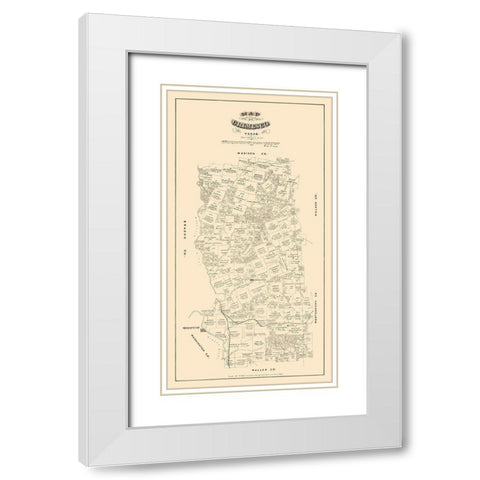 Grimes County Texas - Walsh 1880 White Modern Wood Framed Art Print with Double Matting by Walsh