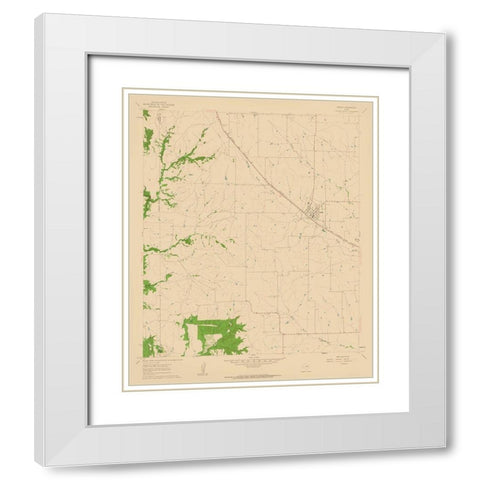 Godley Texas Quad - USGS 1961 White Modern Wood Framed Art Print with Double Matting by USGS
