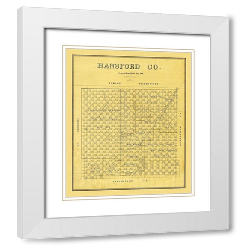 Hansford County Texas - Beaumont 1889 White Modern Wood Framed Art Print with Double Matting by Beaumont