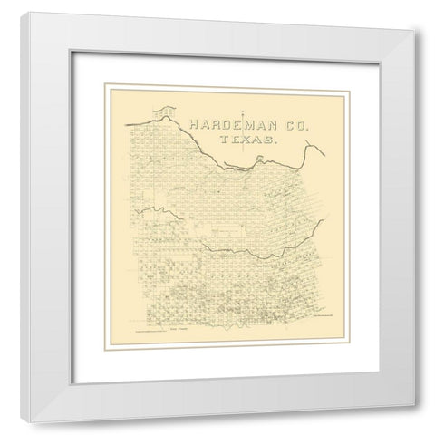 Hardeman County Texas - 1880 White Modern Wood Framed Art Print with Double Matting by Unknown