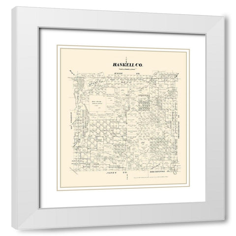 Haskell County Texas - Walsh 1879 White Modern Wood Framed Art Print with Double Matting by Walsh