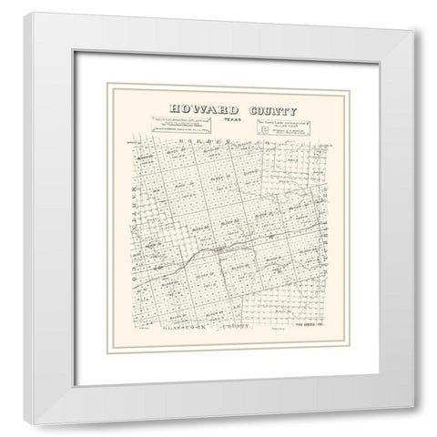 Howard County Texas - Stakemann 1890 White Modern Wood Framed Art Print with Double Matting by Stakemann