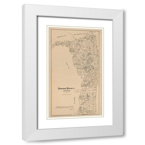 Jasper County Texas - Walsh 1879 White Modern Wood Framed Art Print with Double Matting by Walsh