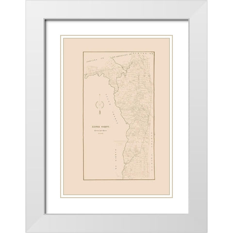 Jasper County Texas - 1898 White Modern Wood Framed Art Print with Double Matting by Unknown
