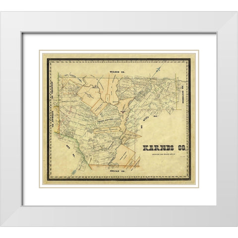 Karnes County Texas - Arlitt 1870  White Modern Wood Framed Art Print with Double Matting by Arlitt