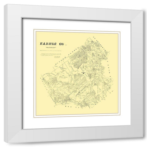 Karnes County Texas - Walsh 1880  White Modern Wood Framed Art Print with Double Matting by Walsh