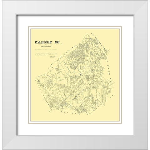 Karnes County Texas - Walsh 1880  White Modern Wood Framed Art Print with Double Matting by Walsh