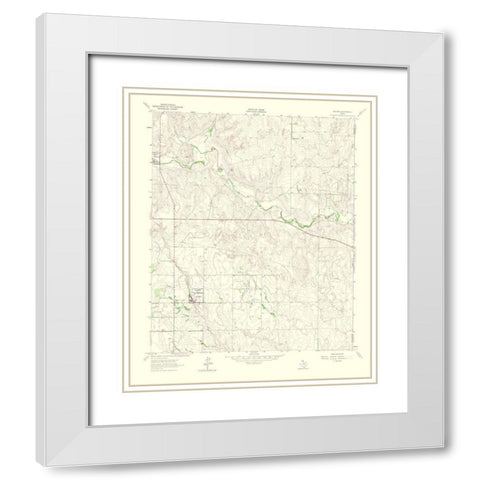 Kelton Texas Quad - USGS 1965 White Modern Wood Framed Art Print with Double Matting by USGS