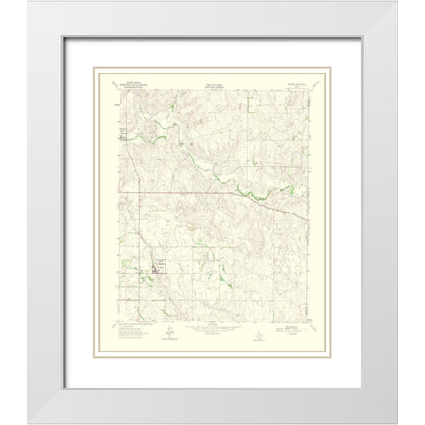 Kelton Texas Quad - USGS 1965 White Modern Wood Framed Art Print with Double Matting by USGS