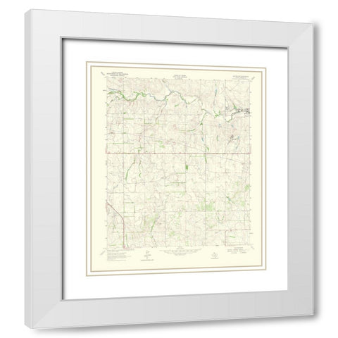 Kelton Northwest Texas Quad - USGS 1965 White Modern Wood Framed Art Print with Double Matting by USGS