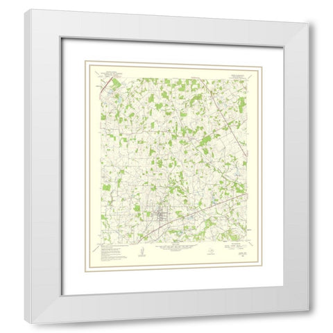 Keene Texas Quad - USGS 1963 White Modern Wood Framed Art Print with Double Matting by USGS