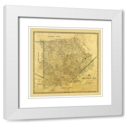 Kendall County Texas - Rosenberg 1879  White Modern Wood Framed Art Print with Double Matting by Rosenberg