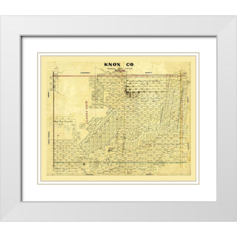 Knox County Texas - Wise 1875  White Modern Wood Framed Art Print with Double Matting by Wise